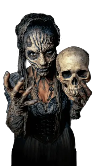 Wraith holding skulls, Surrey haunted attraction art